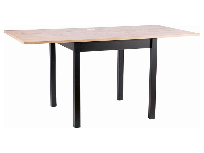 Masa extensibila flip stejar artizan/negru – l80-160xl80xh76 cm