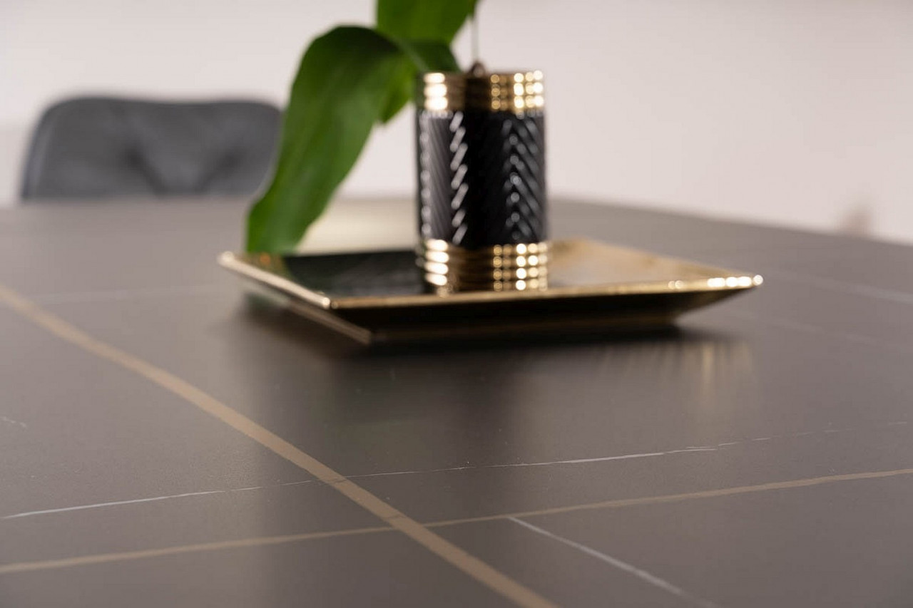 Poze Masa extensibila Infinity Ceramic negru/negru mat - L160-240 cm