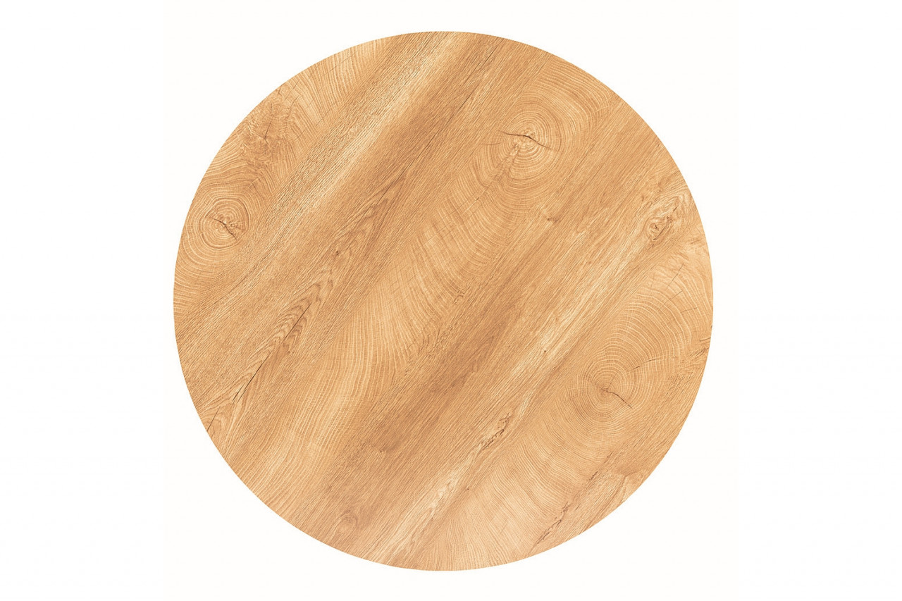 Poze Masa rotunda Amadeo II stejar/negru mat - d90 x h76 cm