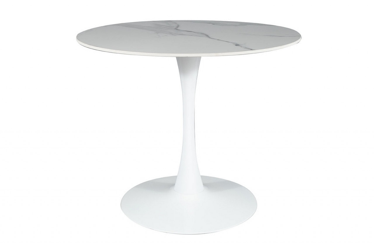 Masa rotunda espero alb/alb– ø90 / h75 cm