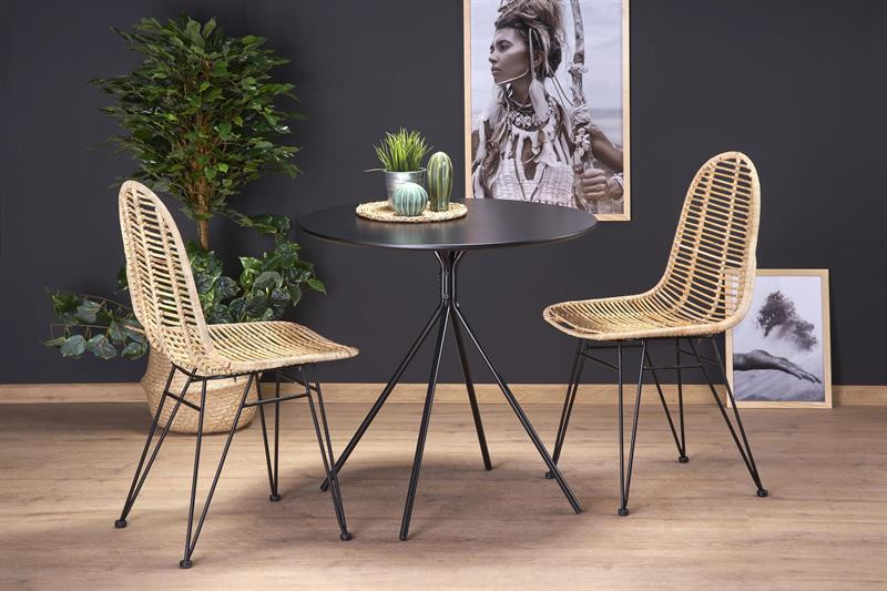 Poze Masa rotunda Fondi negru – ø80 / h75 cm