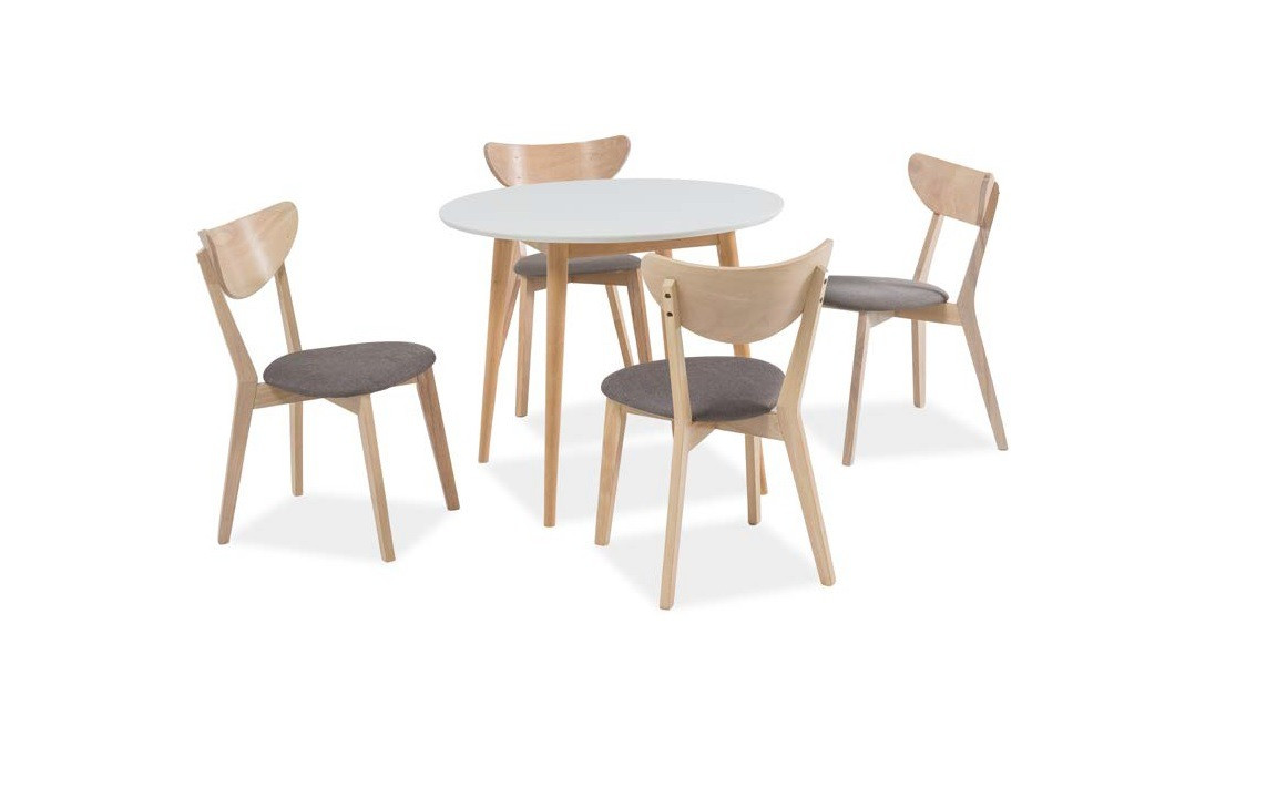 Poze Masa rotunda Larson alb-natur ø90/h75 cm