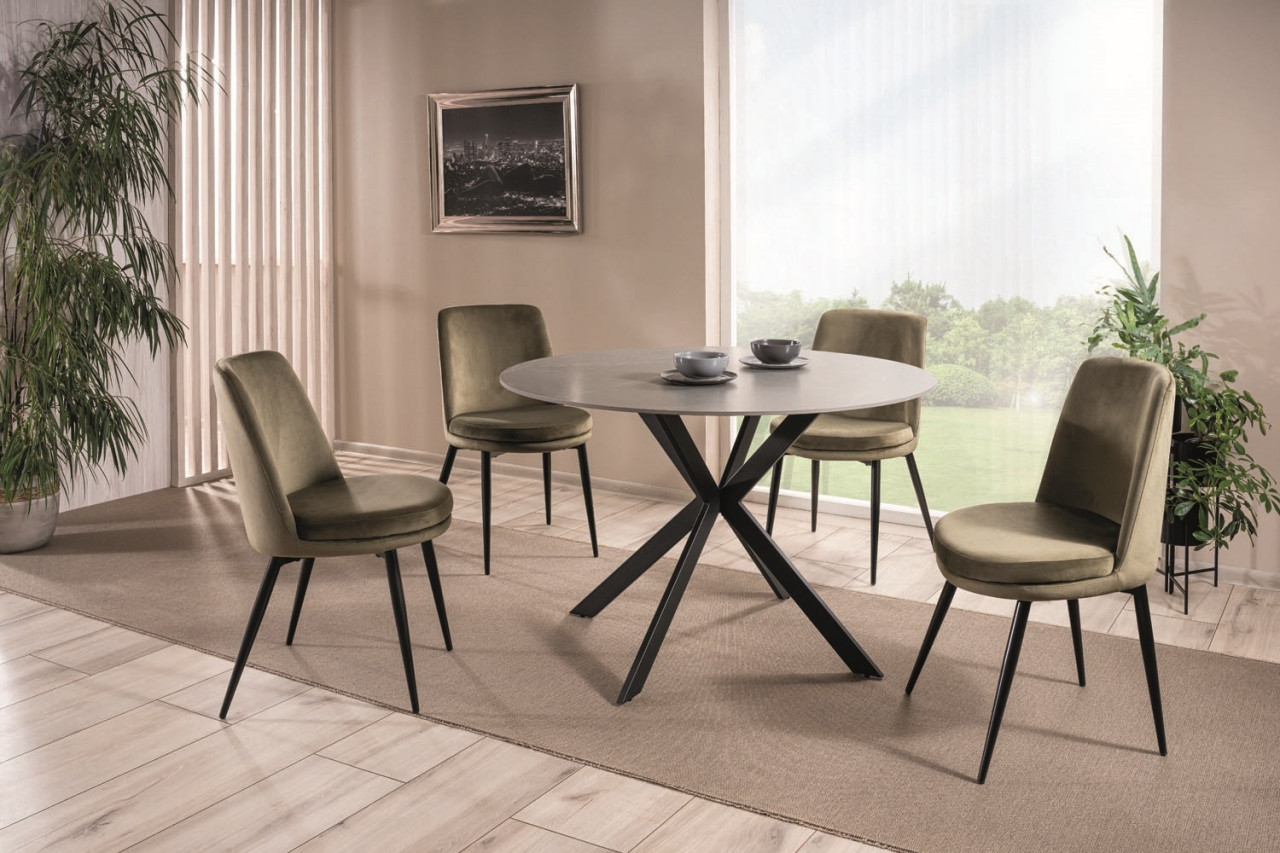 Poze Masa rotunda Talia gri/negru – d120 x h76 cm