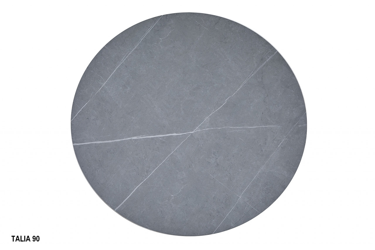 Poze Masa rotunda Talia marmura gri/negru - ø90 / h75 cm