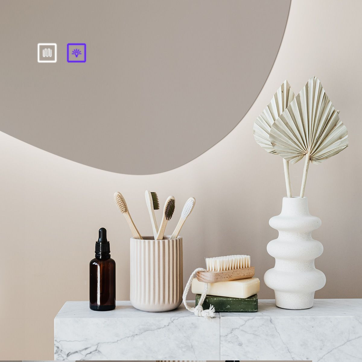 Poze Oglinda LED 80x60cm CLOUD C