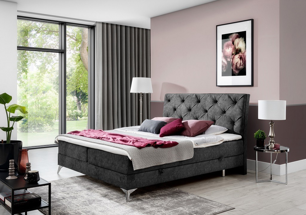 Poze Pat tapitat Adel – 180/200, L215 x l185 x h118 cm