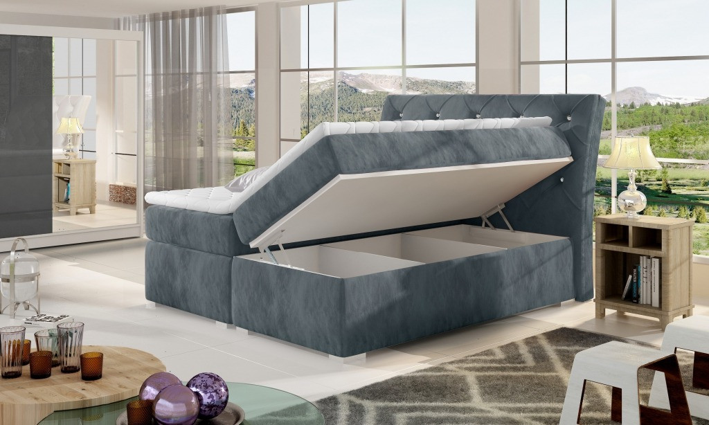 Poze Pat tapitat boxspring Balvin – 180/200 cm