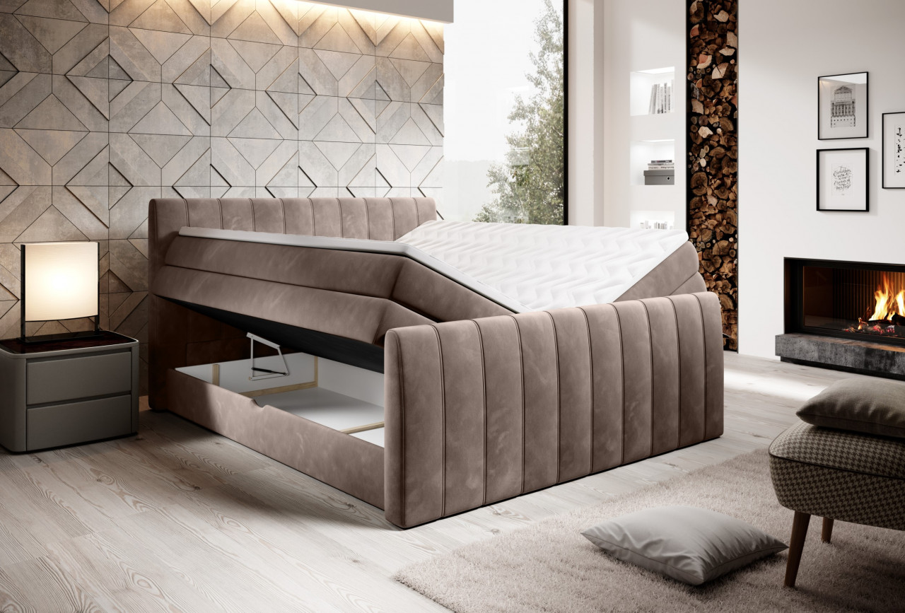 Poze Pat tapitat boxspring Carina 180x200 cm