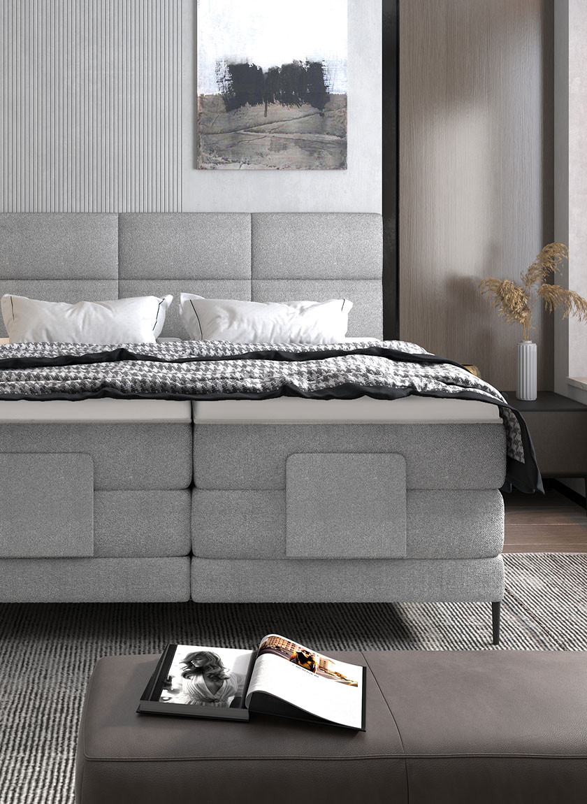 Poze Pat tapitat boxspring Carlo 180x200 cm