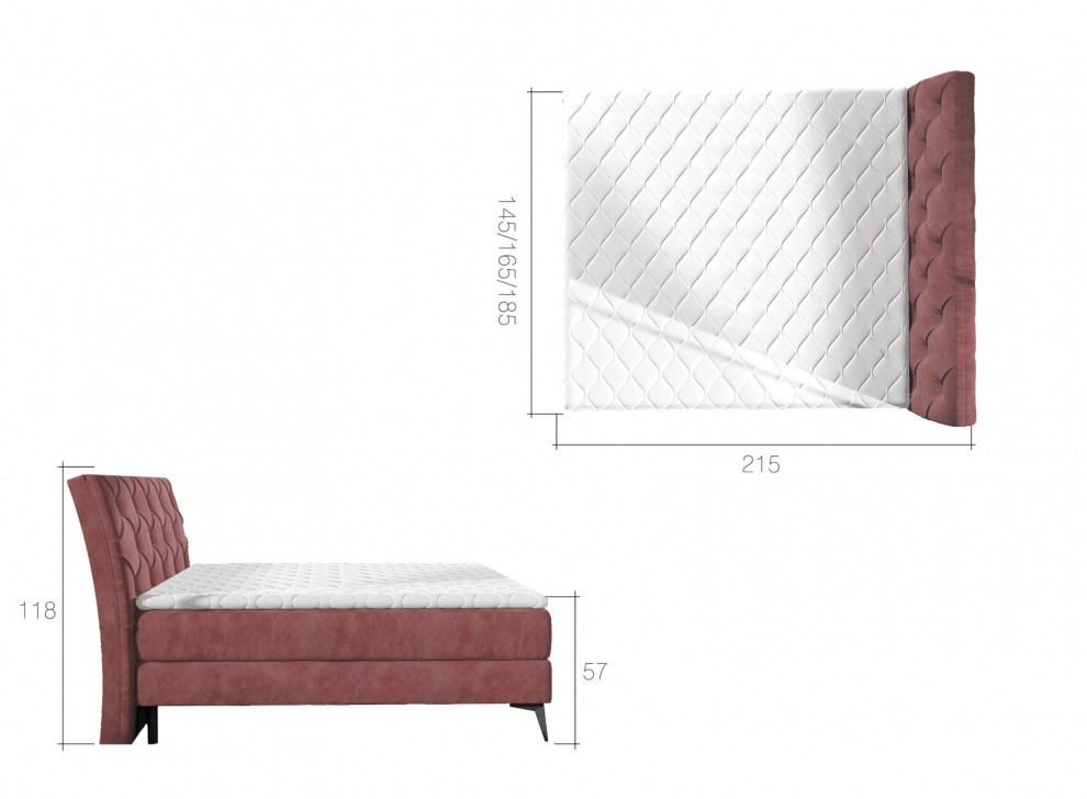 Poze Pat tapitat boxspring Laos – 180/200 cm