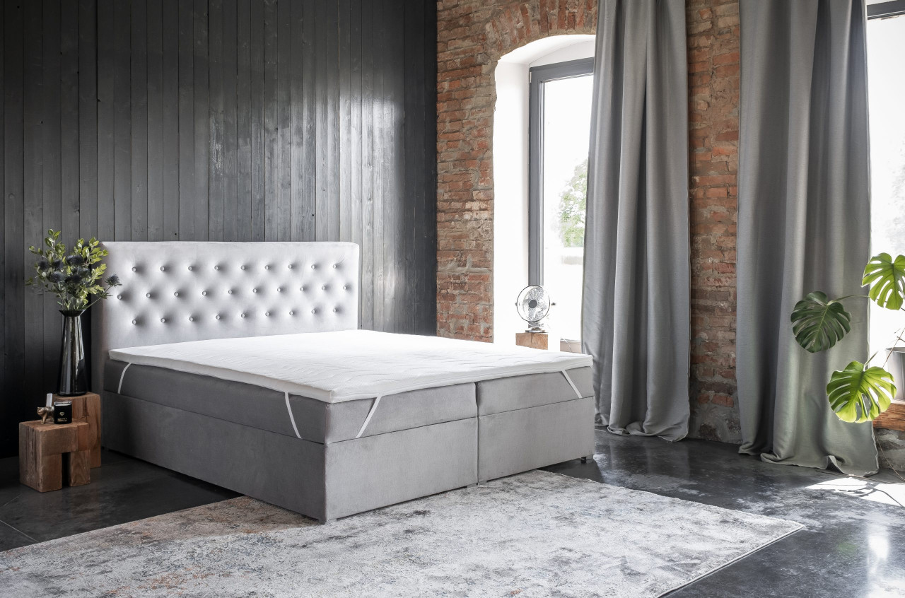 Poze Pat tapitat boxspring Loree – 140/200 cm