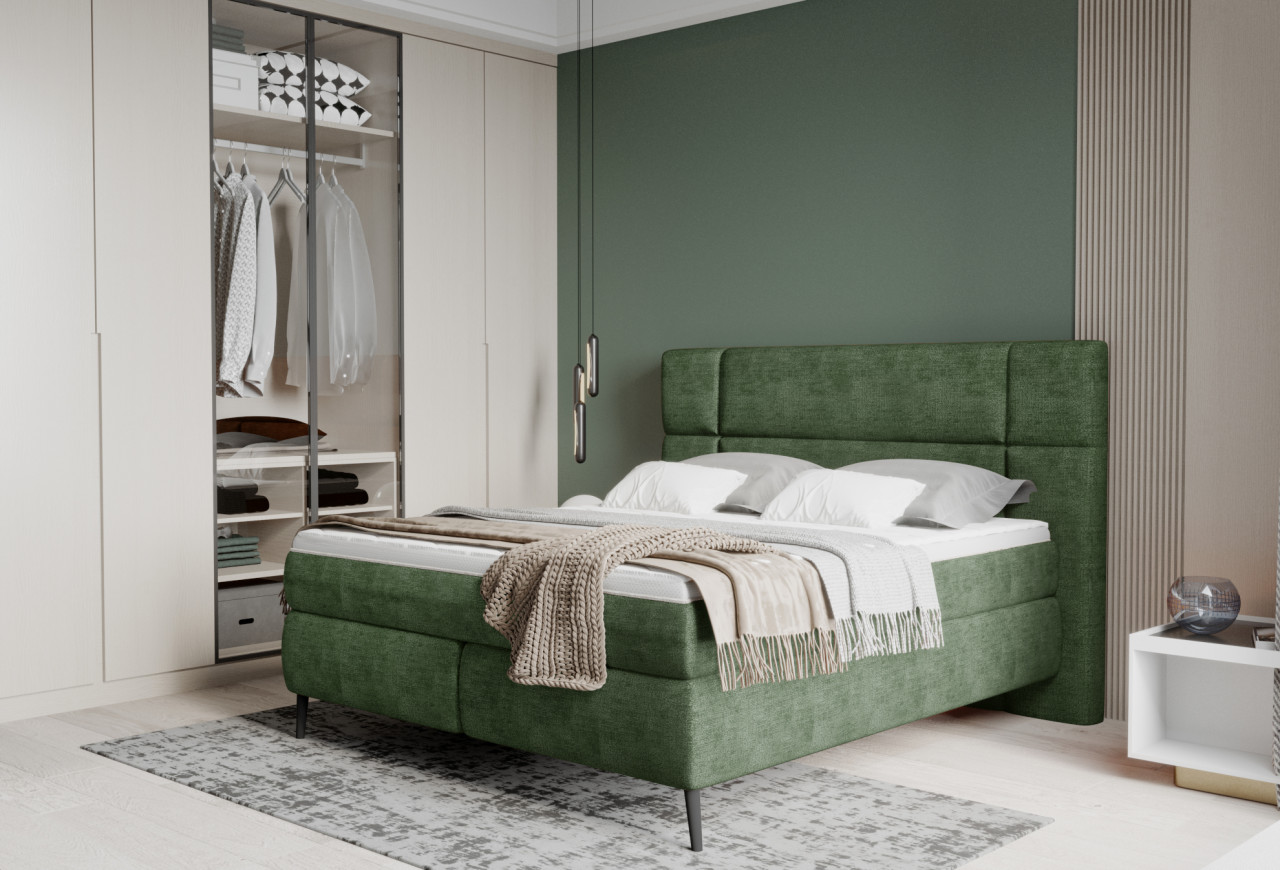 Poze Pat tapitat boxspring Lucio 140x200 cm