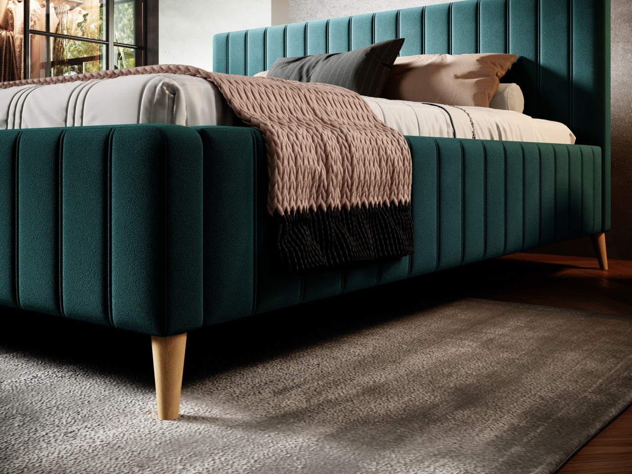 Poze Pat tapitat boxspring Maggie 140x200 cm