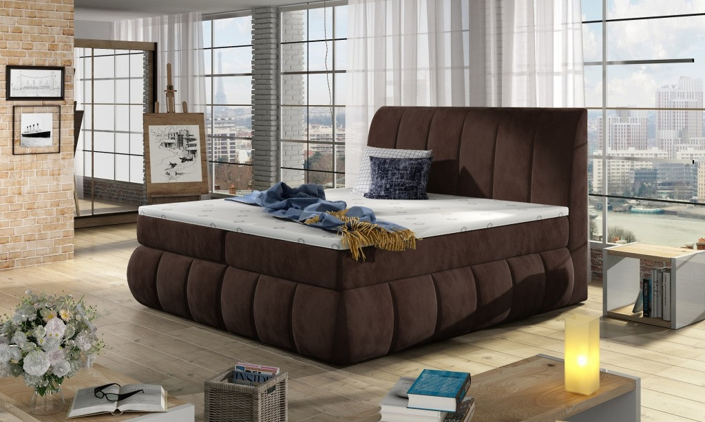 Poze Pat tapitat boxspring Vincenzo – 160/200 cm