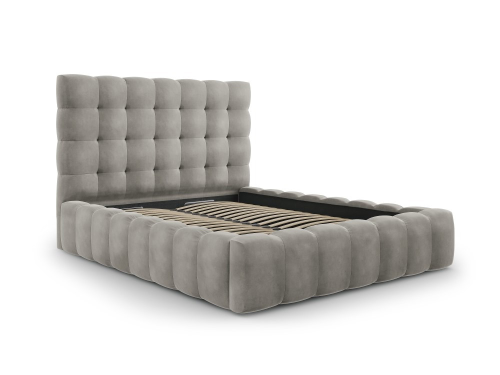 Poze Pat tapitat catifea Bali – 200×200 cm