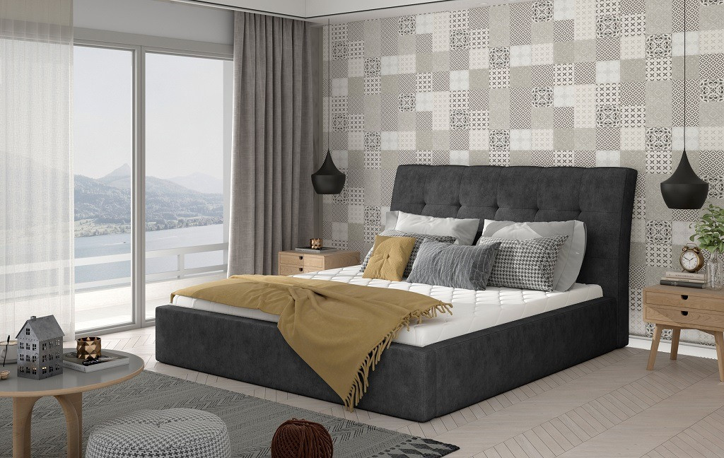 Poze Pat tapitat Inge – 160/200, L223 x l160 x h93 cm