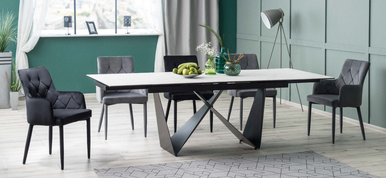 Poze Scaun catifea Ricardo gri - H 88 cm