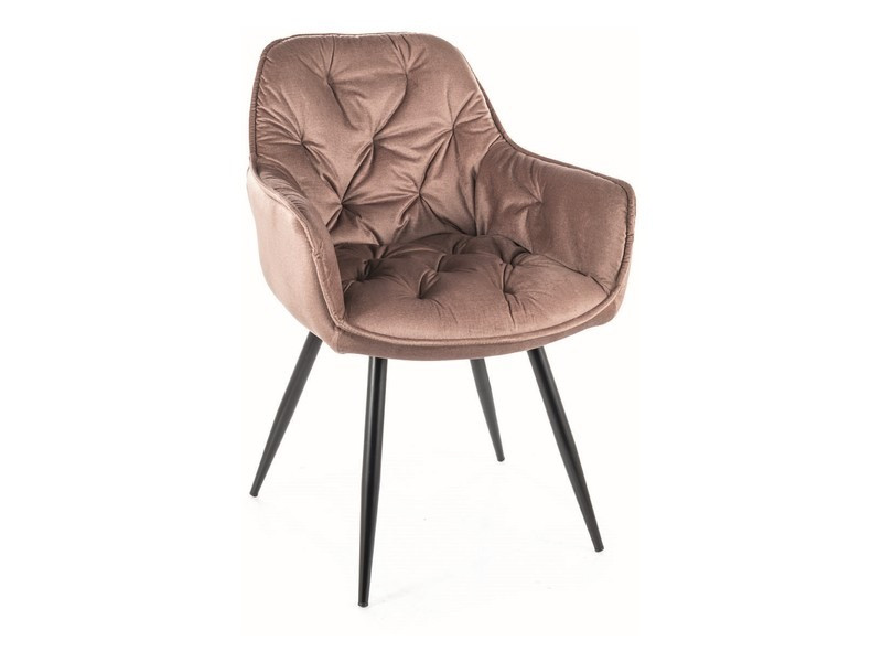 Poze Scaun Cherry velvet bej/negru Monolith09