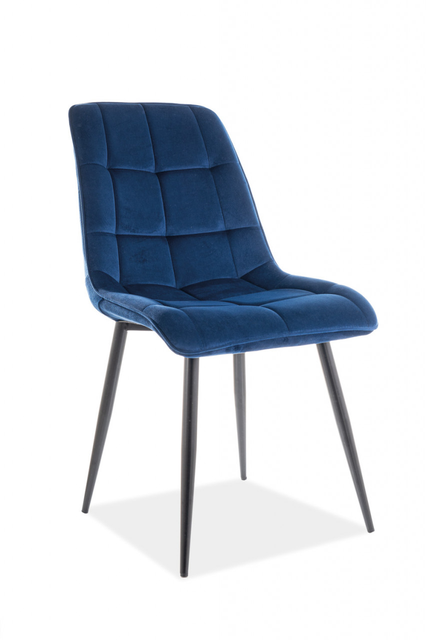 Poze Scaun Chic velvet bleumarin/negru Blu86