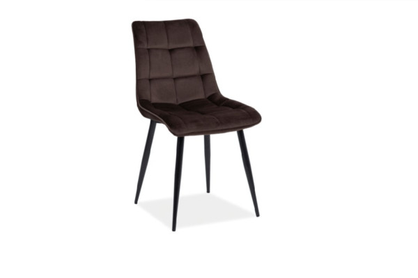 Poze Scaun Chic velvet maro/negru Blu48