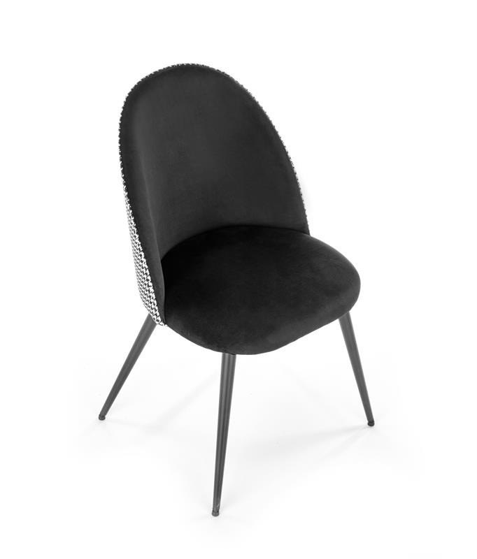Poze Scaun K478 Velvet Alb-Negru - H 84cm