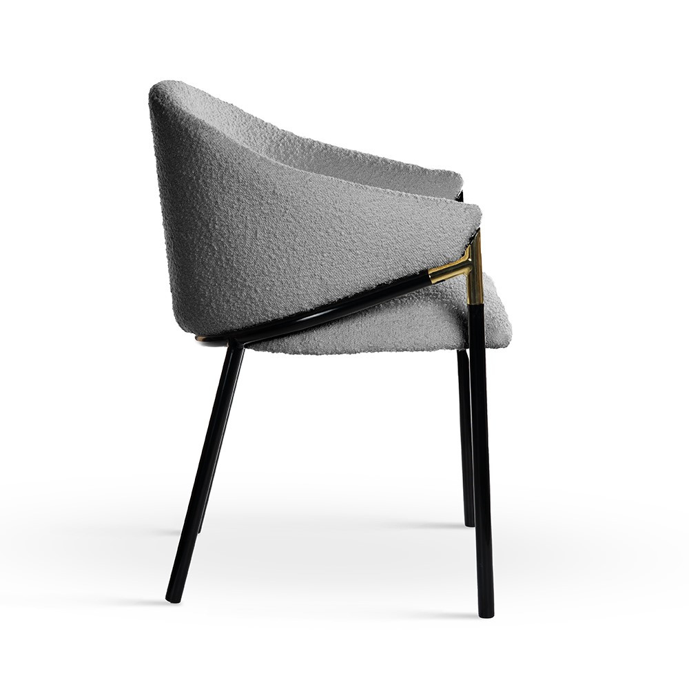 Poze Scaun plusat Fancy gri - H77 cm