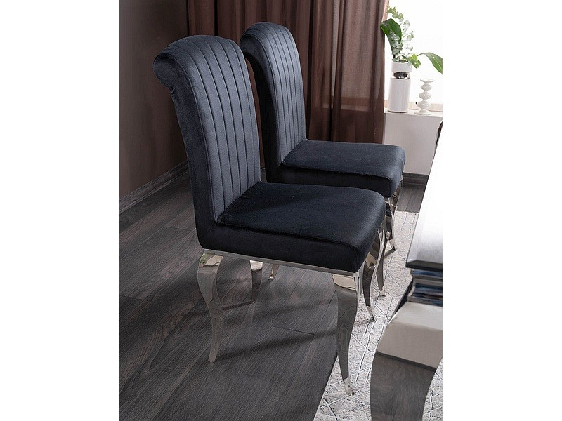 Poze Scaun Prince velvet negru - H100 cm