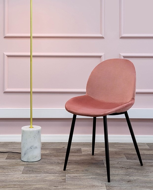 Poze Scaun Scoop Velvet roz – H86 cm