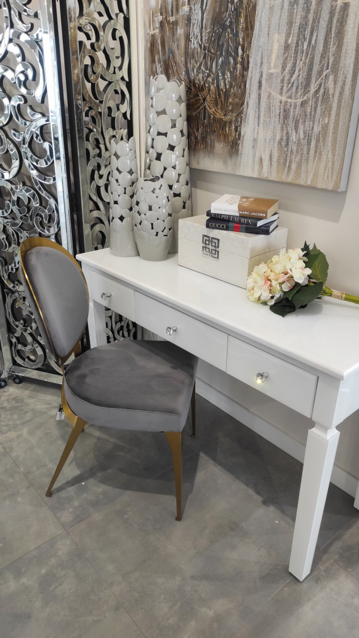 Poze Scaun tapitat Cassari gri/gold – H89 cm