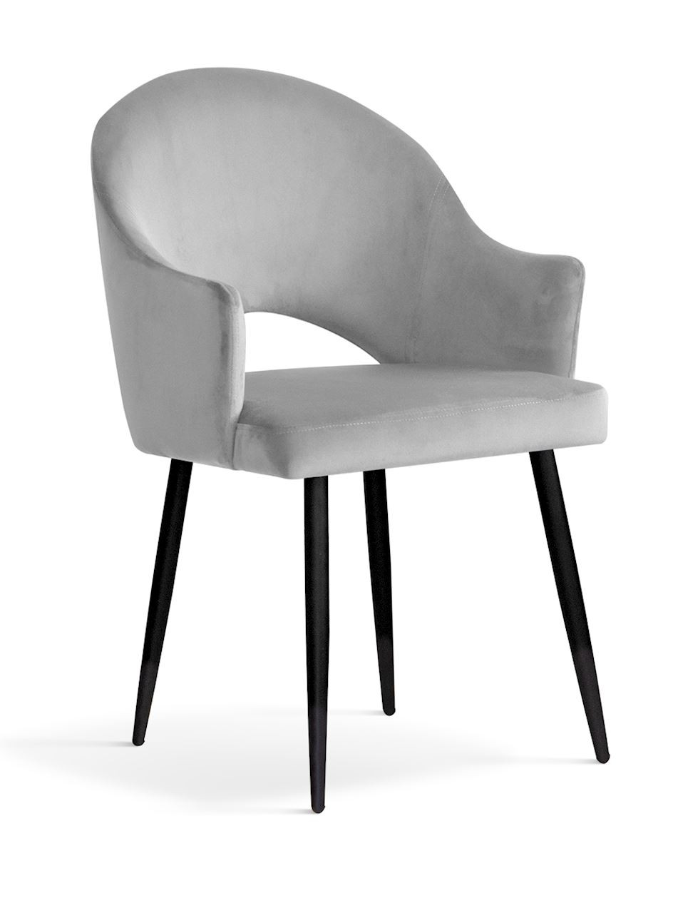 Poze Scaun tapitat cu catifea-picioare metalice Goda Silver BL03/Black-l54xA58xH87cm