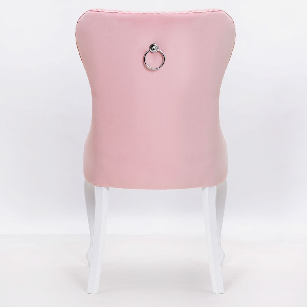 Poze Scaun tapitat Madame Charlotte roz/alb
