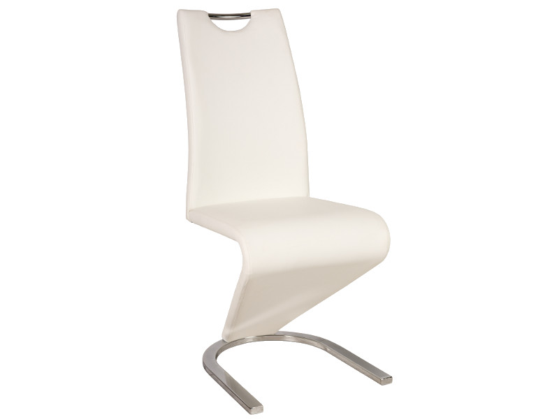 Poze Scaun tapitat piele H-090 alb - H 102 cm