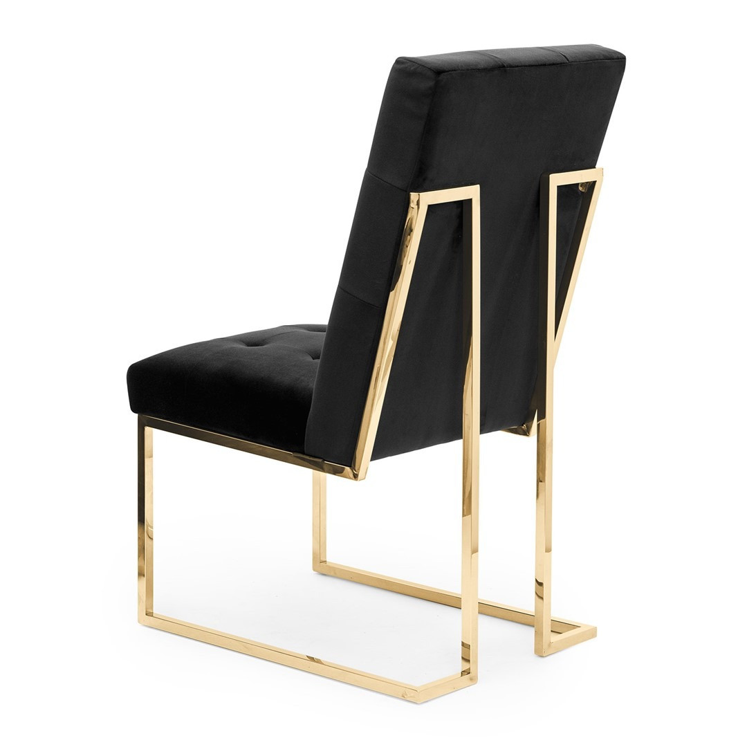 Poze Scaun tapitat Pierre negru/gold - H97 cm