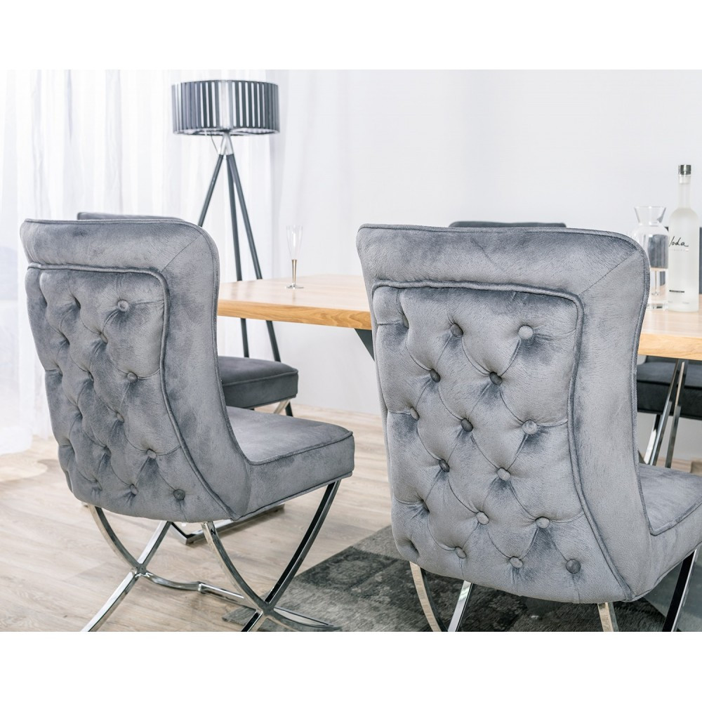 Poze Scaun tapitat Scarlet negru/silver h97 cm