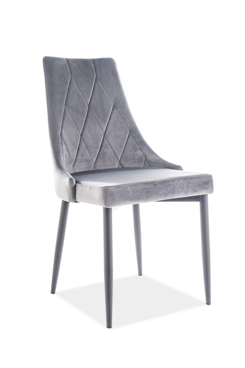 Poze Scaun Trix B velvet gri Blu14/negru