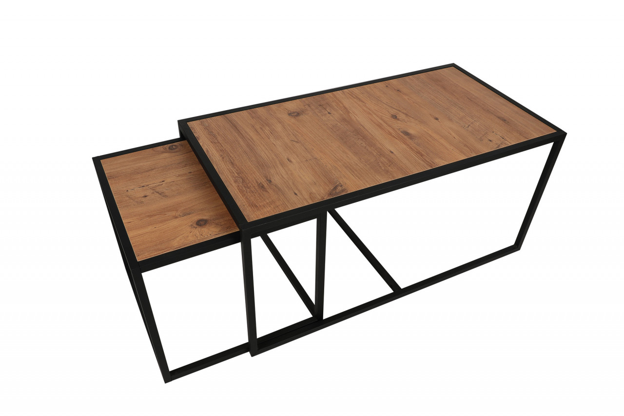 Poze Set 2 masute de cafea Atlantis nuc/negru