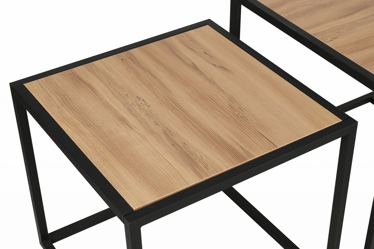 Poze Set 2 masute de cafea Atlantis stejar/negru