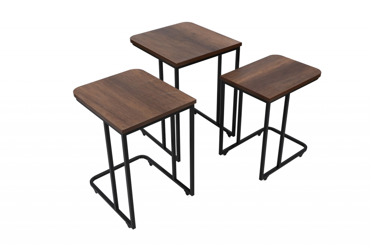 Poze Set 3 mese de cafea Metal Zigon - 9401
