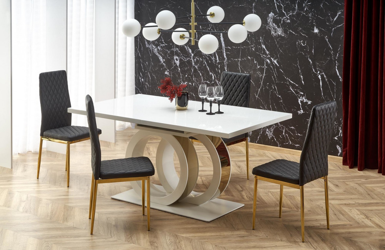 Poze Set masa extensibila Galardo + 4 scaune K501 negru/auriu