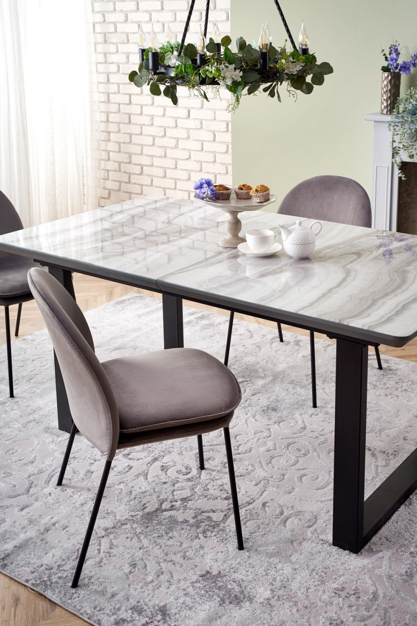 Poze Set masa extensibila Marley 160-200 cm + 4 scaune K443 velvet gri