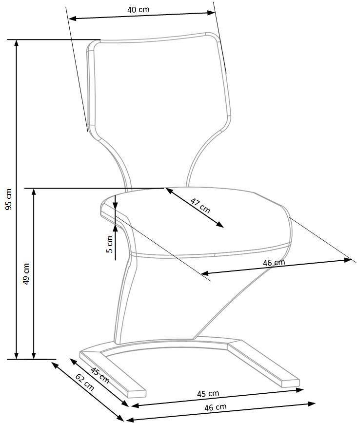 Poze Set masa extensibila Palermo L140-180 cm + 4 scaune K307 gri inchis
