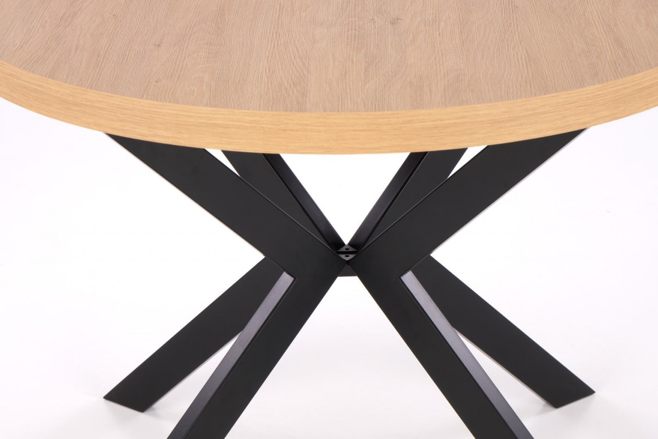 Poze Set masa extensibila Peroni stejar auriu/negru L100-250 cm + 4 scaune K475 bej
