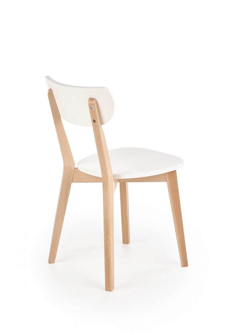 Poze Set masa extensibila Ruben alb/stejar miere L102-142 cm + 4 scaune Buggi alb/natur
