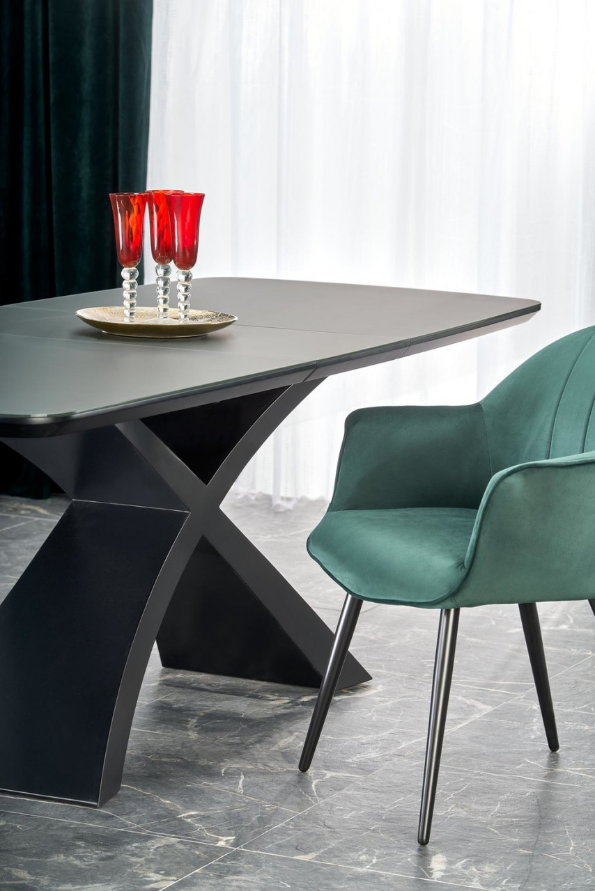 Poze Set masa extensibila Silvestro L180-220 cm + 4 scaune K468 velvet verde