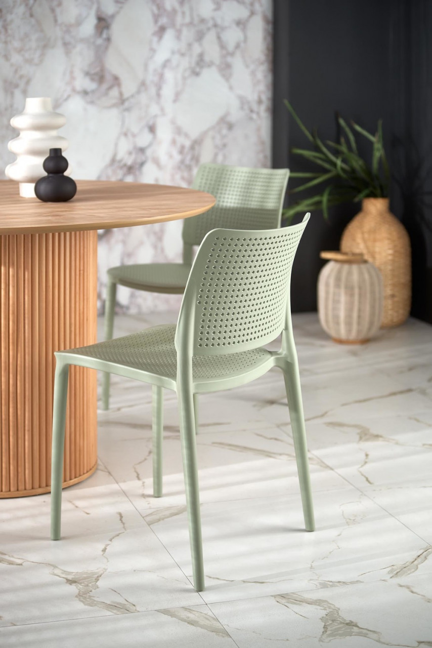Poze Set masa rotunda Lopez + 4 scaune din plastic K514 menta