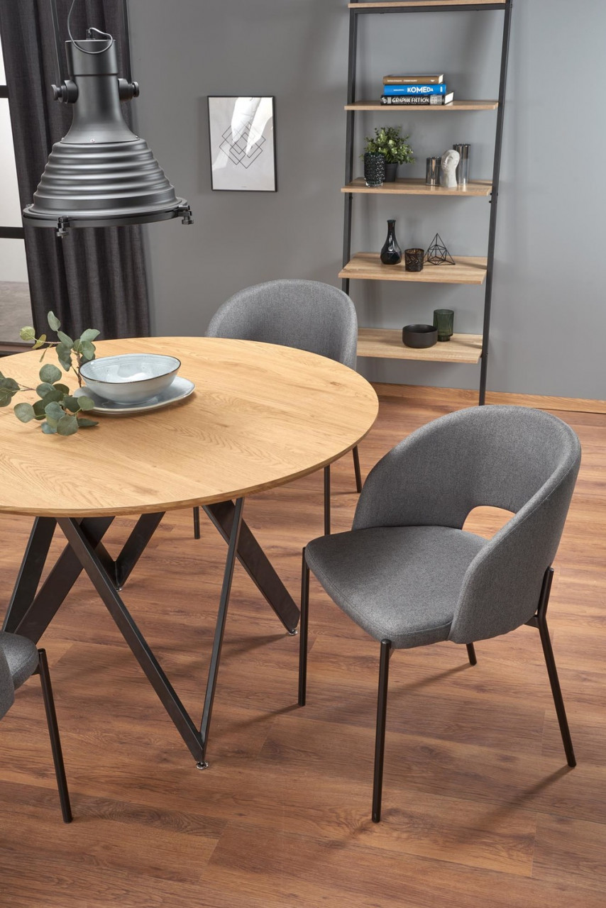 Poze Set masa rotunda Mozambik ø120 cm + 4 scaune K373 gri