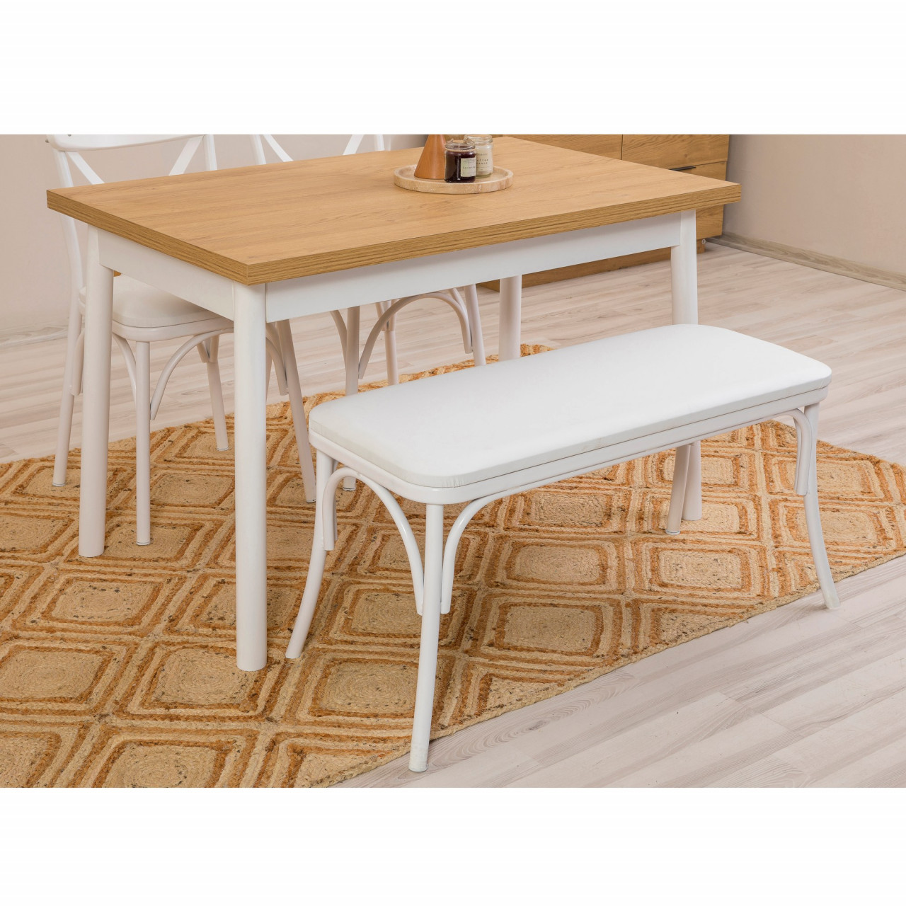 Poze Set masa si scaune (6 piese) OLİVER SBT.WHİTE-KARİNA-WHİTE