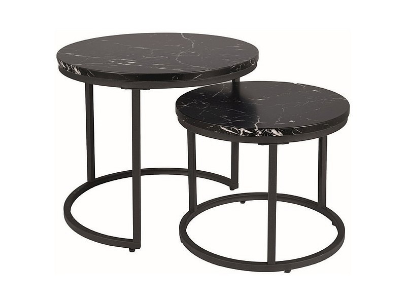 Set mese de cafea amaro – marmura neagra/negru