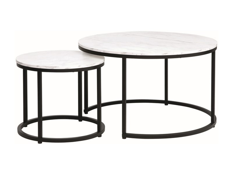 Set mese de cafea dion - marmura alba/negru mat