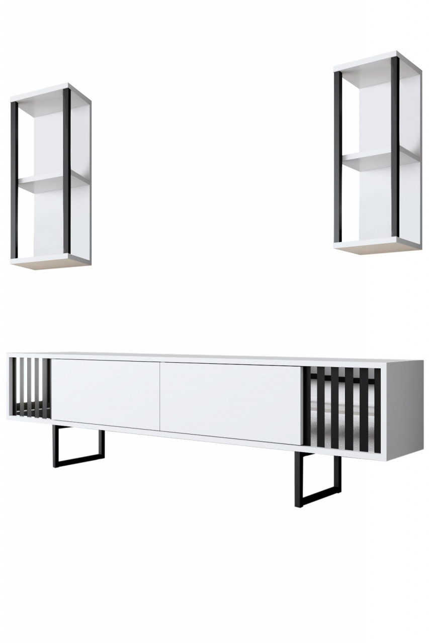 Poze Set mobilier living Chrome Line alb/negru